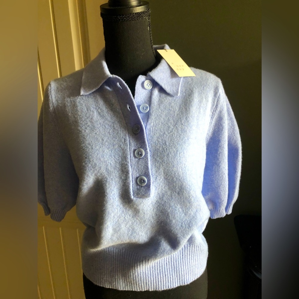 NWT A New Day Pale Blue Short Sleeve Sweater Size S
